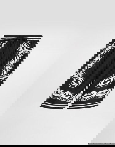 Shorts Dolce & Gabbana Silk Shorts with Bandanna Print Svart | GV37ATHI1WFHN9RA, 0