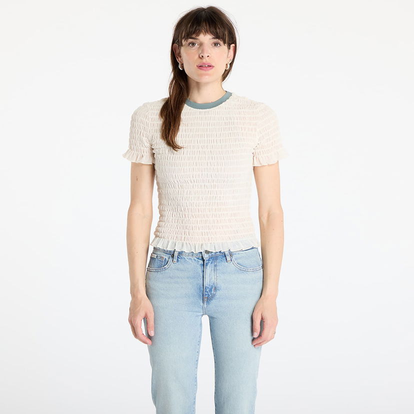 T-shirt GUESS GUESS Originals Smocked T-Shirt Vit | W5GP51KBBF2-G053