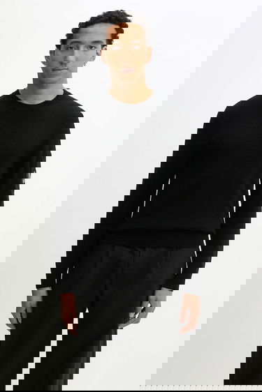 Sweater C.P. Company Crew Neck Wool Blend Sweater Svart | 19CMKN200A006595A, 0