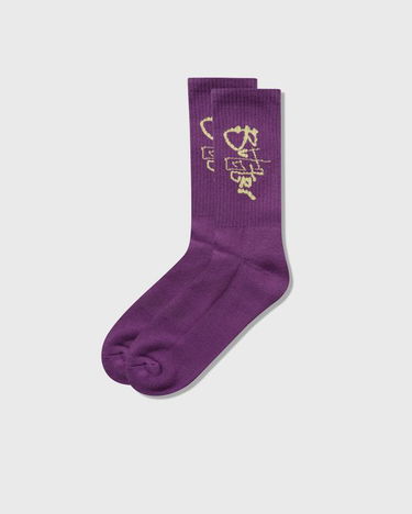 Strumpor Butter Goods Scribble Crew Socks Purpur | P24298, 1