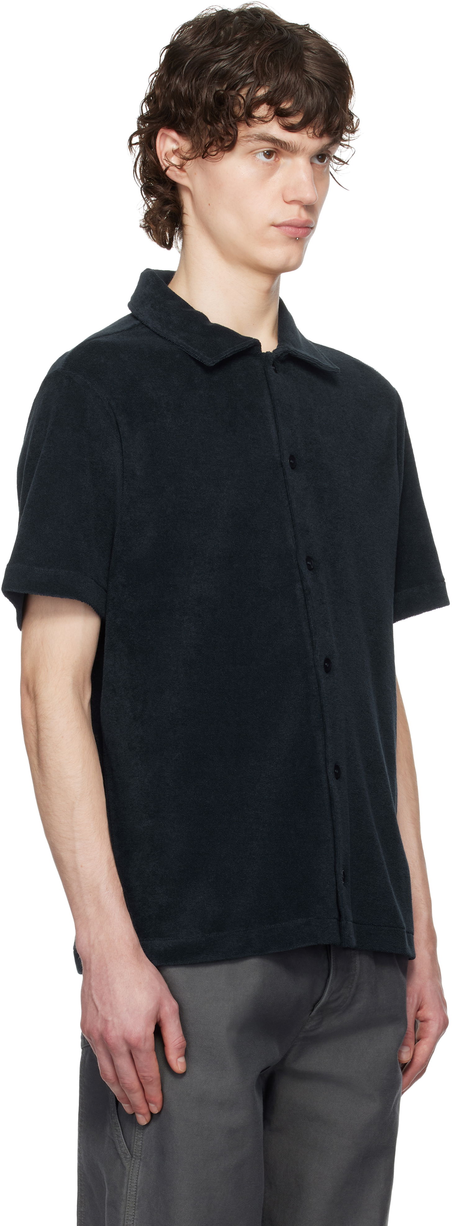 Skjorta A.P.C. A.P.C. Nicolo Short Sleeve Button-Down Shirt Svart | COEWT-H26501, 1