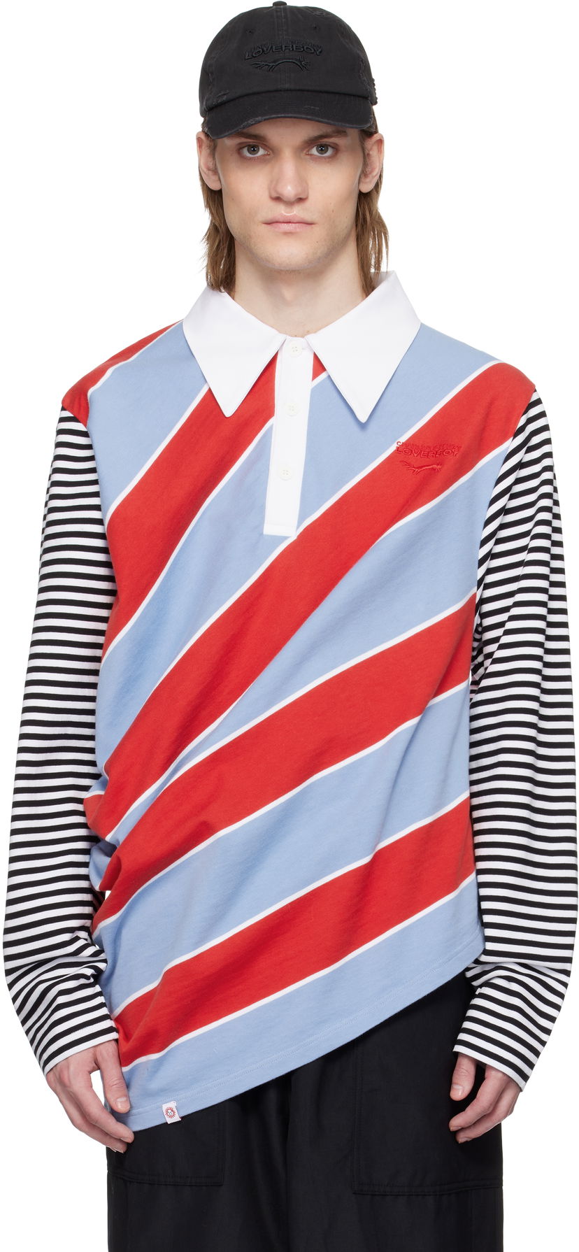 Polotröja Charles Jeffrey Loverboy Charles Jeffrey LOVERBOY Topsy Turvy Rugby Polo Flerfärgad | 54101201