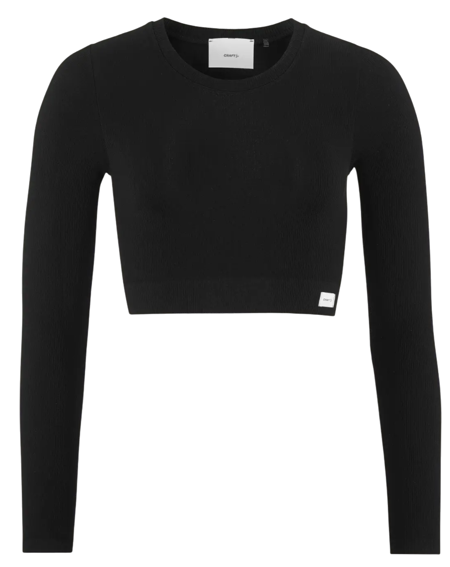 Crop top Craft Craft Collective Rib Cropped Long Sleeve T-Shirt Svart | 1916014-999000, 1