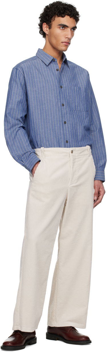 Skjorta A.P.C. A.P.C. Striped Button-Down Shirt Blå | COHFW-H12532, 4