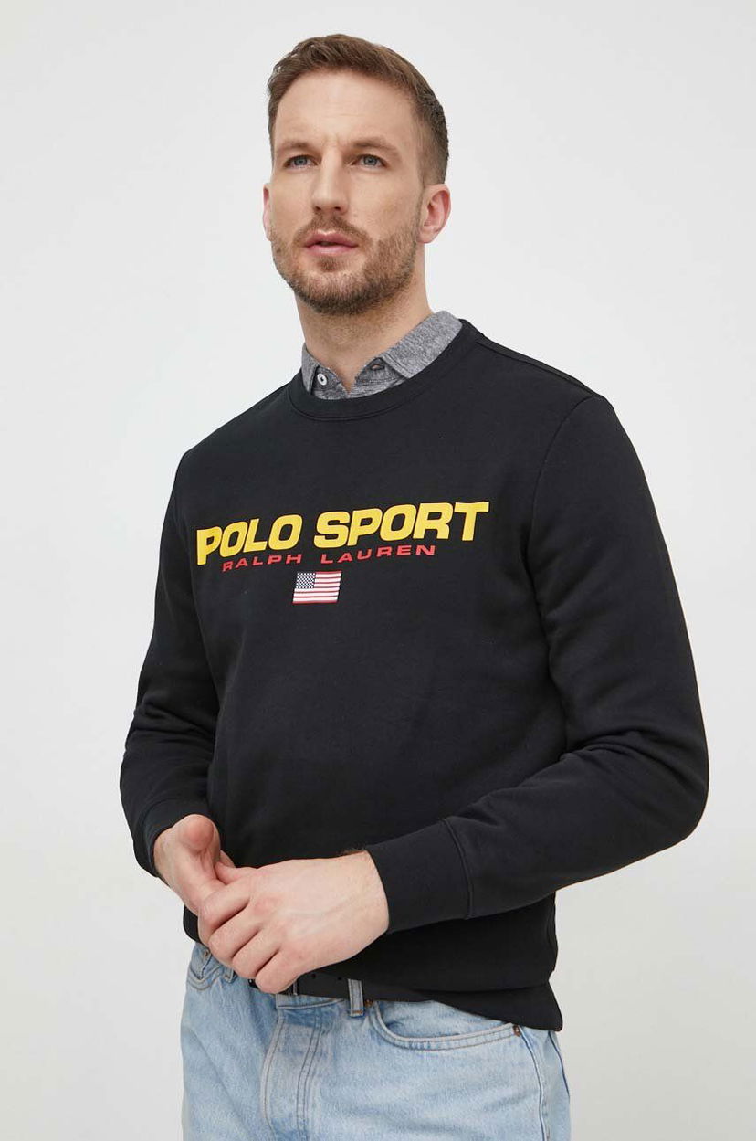 Sweatshirt Polo by Ralph Lauren Black Printed Sweatshirt Svart | 710835770