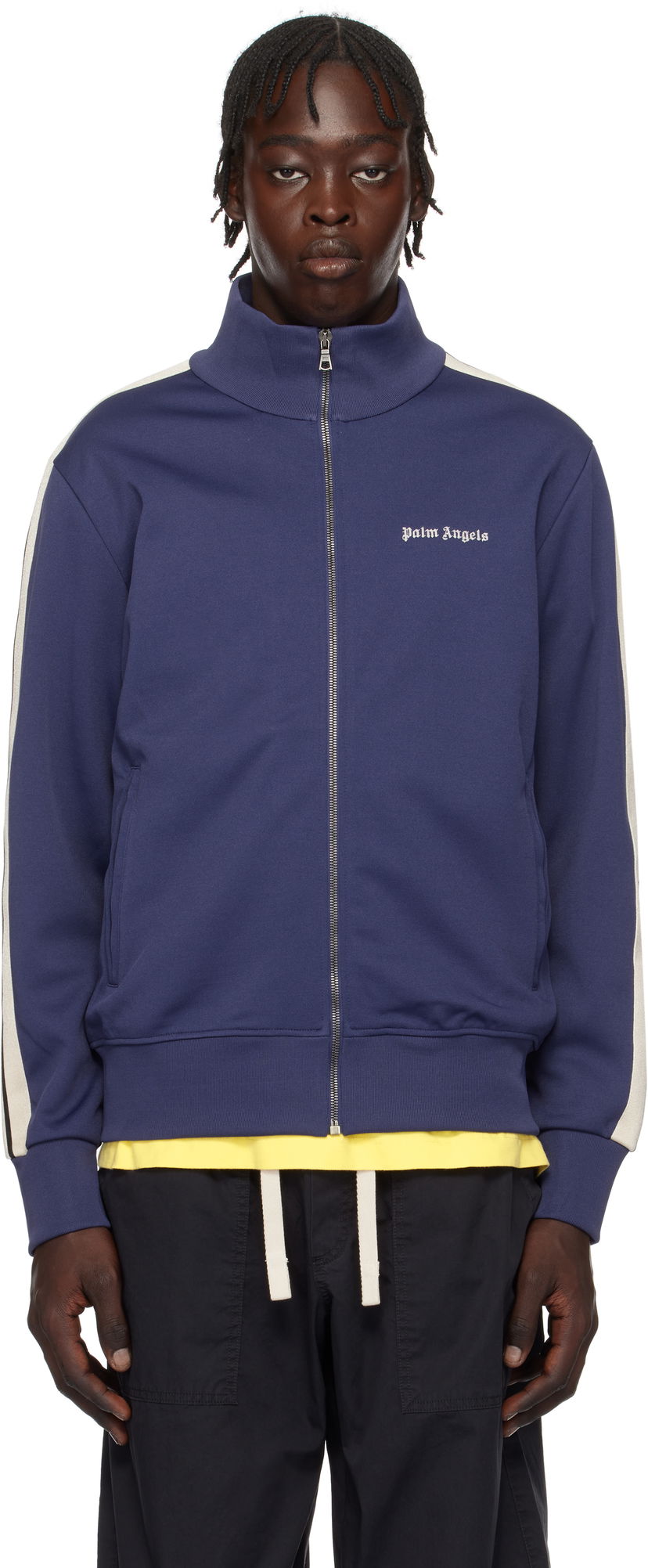 Vindjacka Palm Angels Classic Logo Track Jacket Mörkblå | PMBD058C99FAB0024603