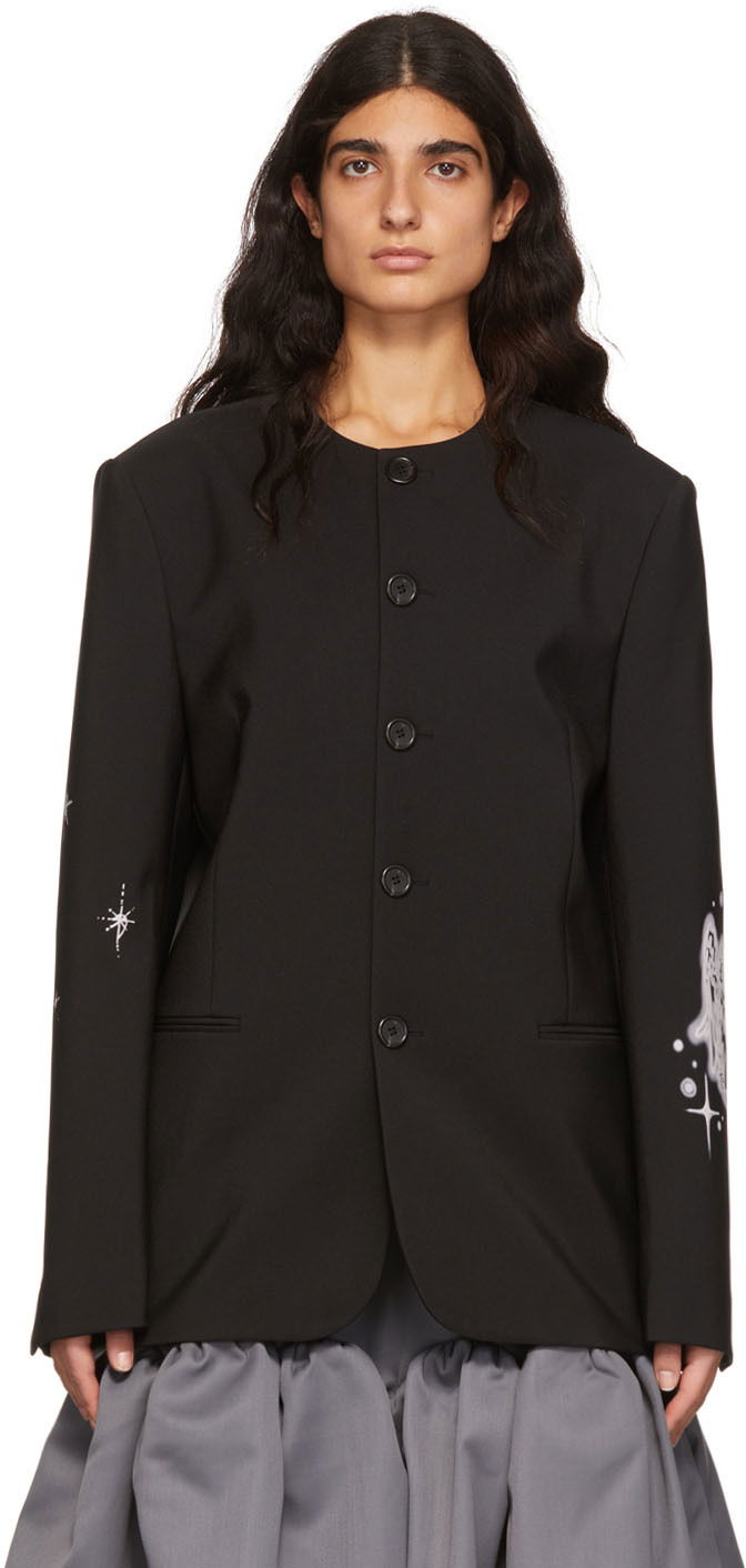 Jacka We11done We11done Polyester Buttoned Jacket Svart | WD-JK1-22-099-M-BK