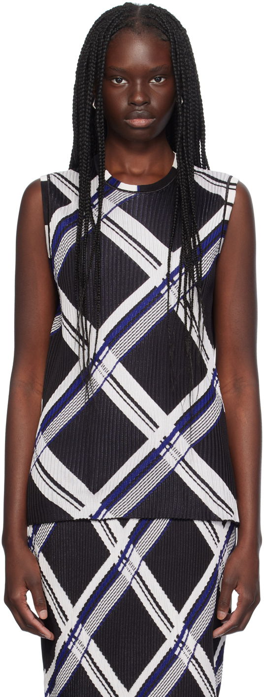 Linne Burberry Silk Check Tank Top Svart | 8088896
