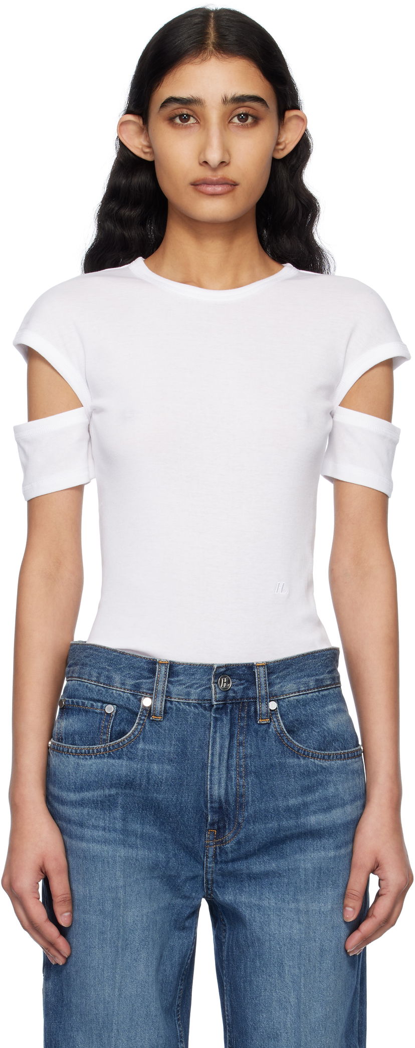 T-shirt Helmut Lang Helmut Lang Slim Logo T-Shirt Vit | O09HW504