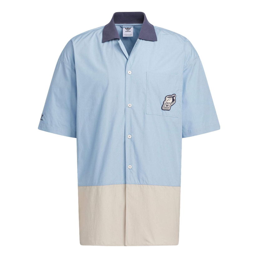 Skjorta adidas Originals Yu Nagaba V-Day Relaxed Fit Shirt Blå | IS0635