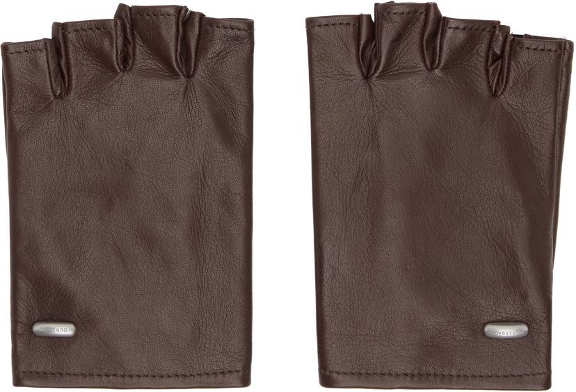 Handskar OUR LEGACY Leather Fingerless Biker Gloves Brun | A4258BC