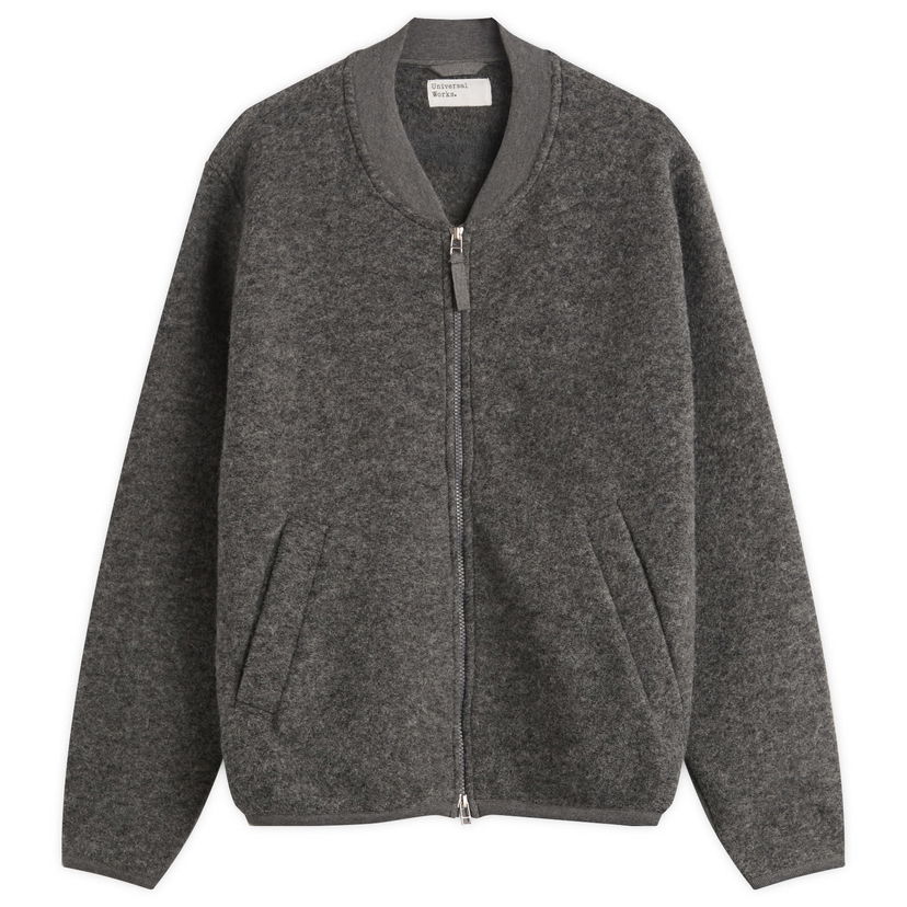 Bomberjacka Universal Works Universal Works Wool Fleece Zip Bomber Jacket Grå | 00018-GMA
