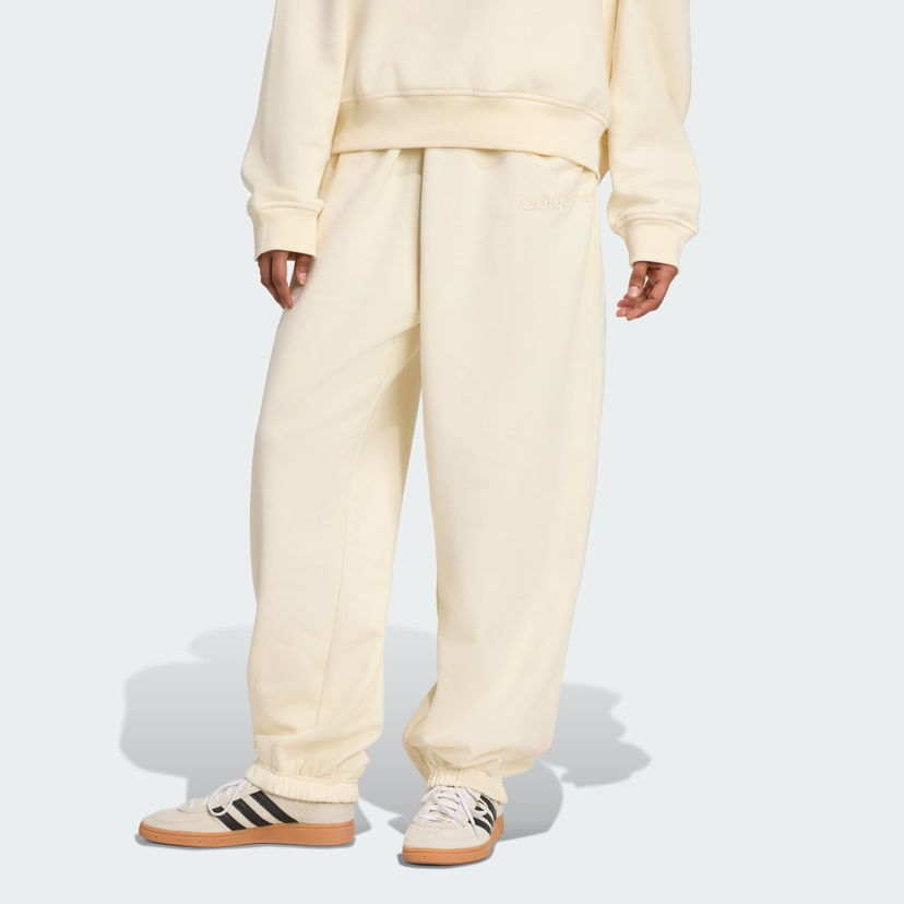 Träningsbyxor adidas Performance Essentials Linear Oversized Joggers Beige | JX3142