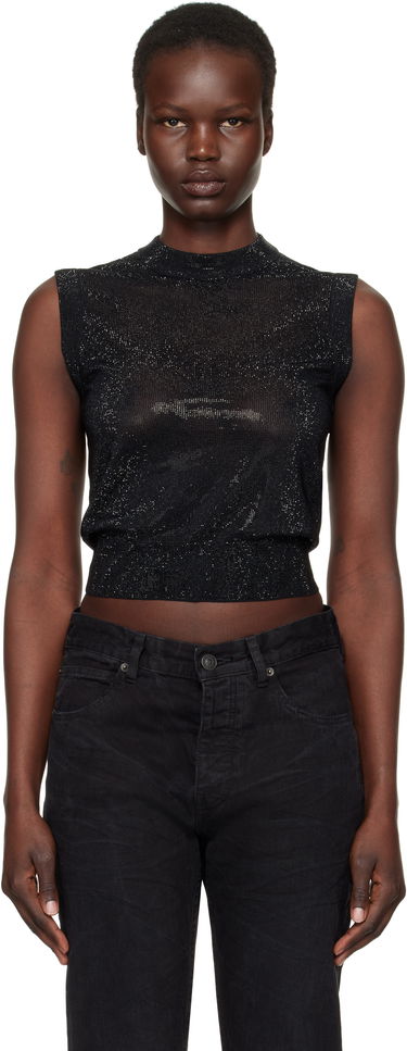 Linne Alexander Wang Mock Neck Hotfix Tank Top Svart | 1KC1251078, 0