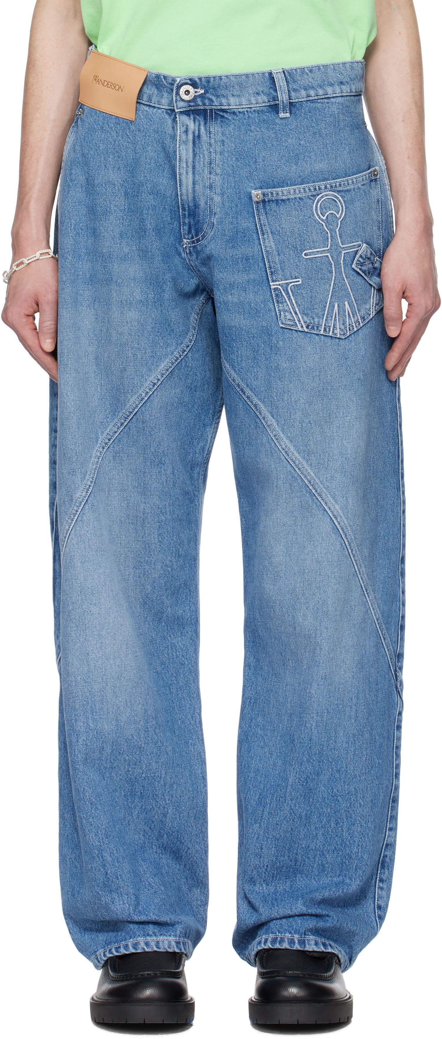 Jeans JW Anderson JW Anderson Twisted Workwear Jeans Blå | DT0110-PG1735, 0