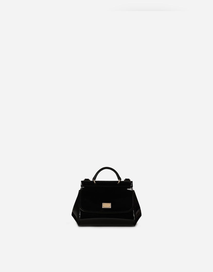 Handväska Dolce & Gabbana Dolce & Gabbana Mini Sicily Patent Leather Bag Svart | EB0003A106780999