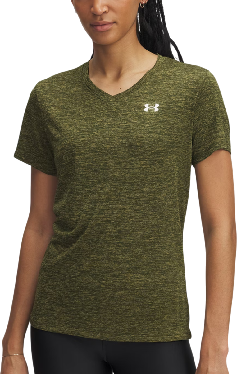 T-shirt Under Armour Heathered V-Neck Short-Sleeve T-Shirt Tech SSV- Twist Grön | 1384227-308