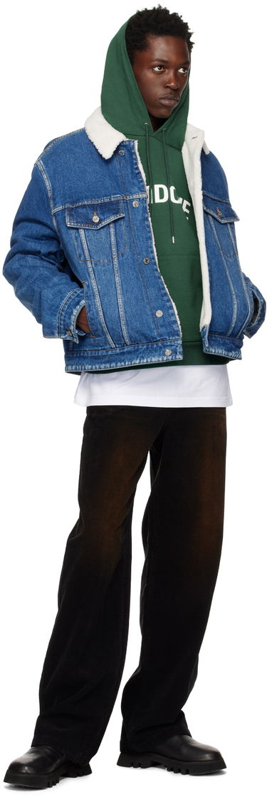 Jacka We11done We11done Regular-Fit Sherpa Denim Jacket Blå | WD-DJ3-22-362-U-BL, 3