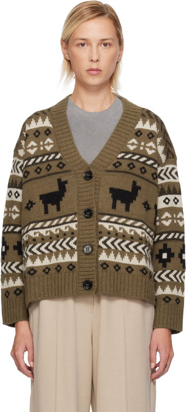 Sweater Max Mara Llama Motif Fair Isle Cardigan Flerfärgad | 2525346092600, 0