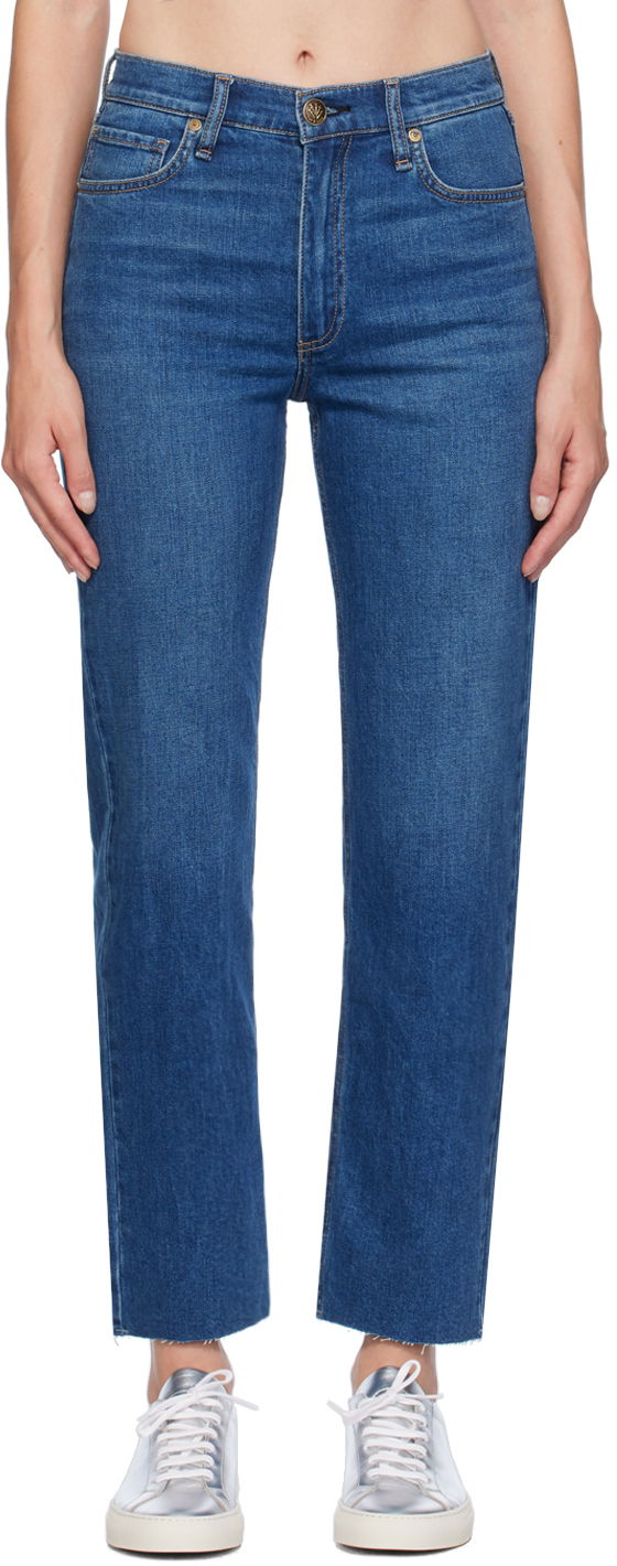 Jeans rag & bone Rag & Bone Harlow Ankle Straight-Leg Jeans Blå | WDD24F2934FFNO