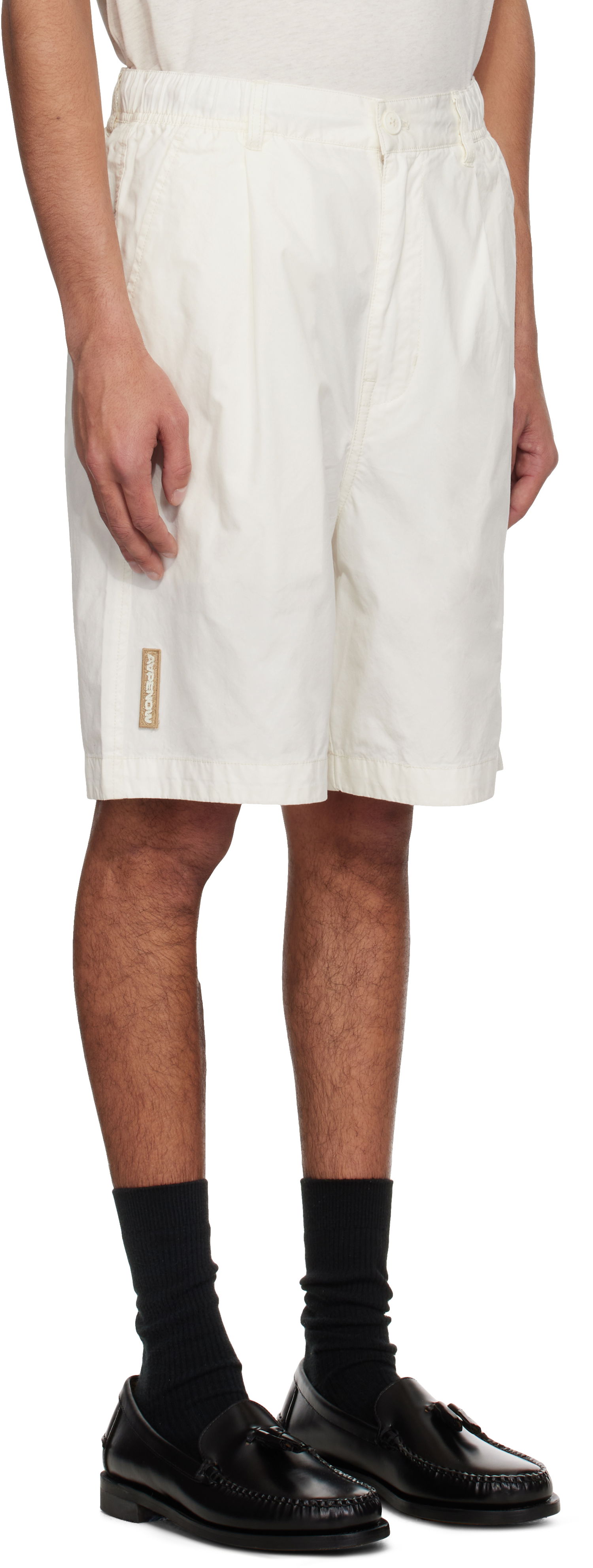 Shorts AAPE by A Bathing Ape AAPE by A Bathing Ape 'AAPE Now' Woven Shorts Vit | AAPSPMB670XXNIVX, 1