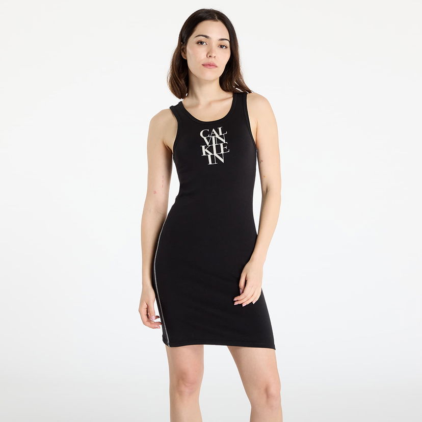 Klä CALVIN KLEIN Calvin Klein Jeans Women's Cotton Rib Dress Svart | LV044C203G UB1