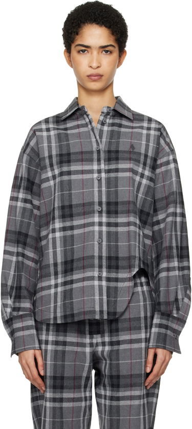 Skjorta The Attico Attico Eliza Plaid Flannel Shirt Grå | 250WCH00014 CCC050AA, 0
