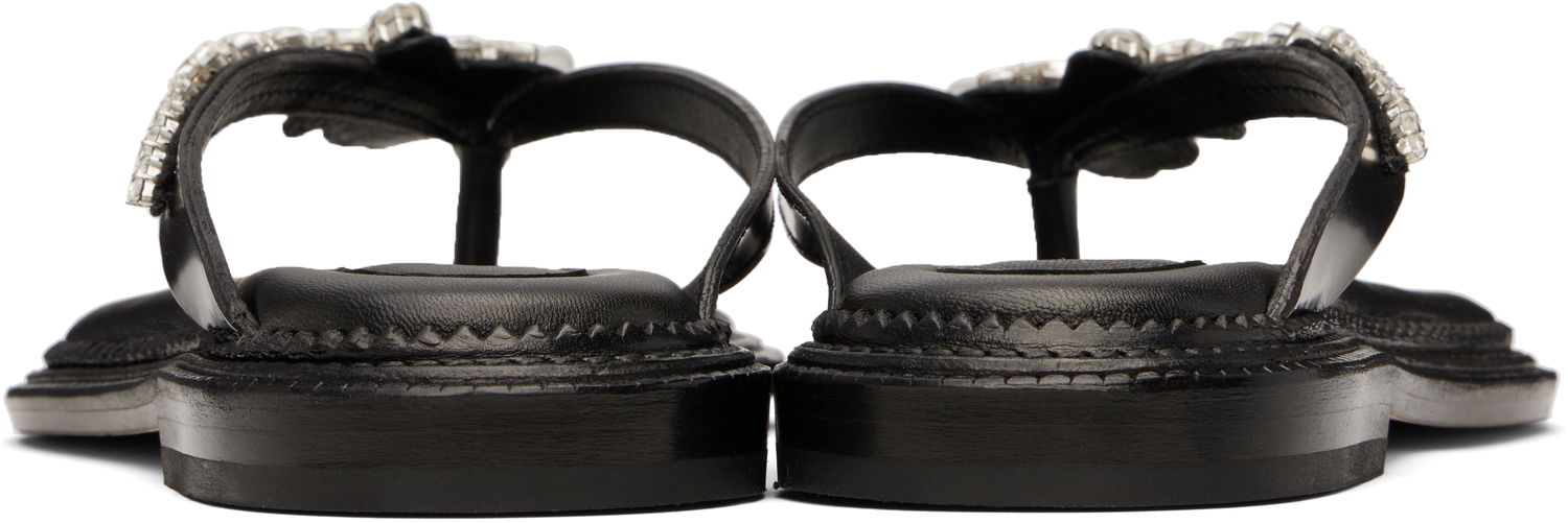 Sneakers och skor Simone Rocha Simone Rocha Embellished Flower Flip-Flops Svart | SLD54B 0740, 1