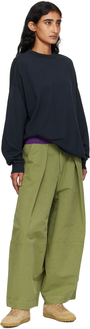 Byxor YMC YMC Deadbeat Wide-Leg Pleated Trousers Grön | Q4YMB, 3