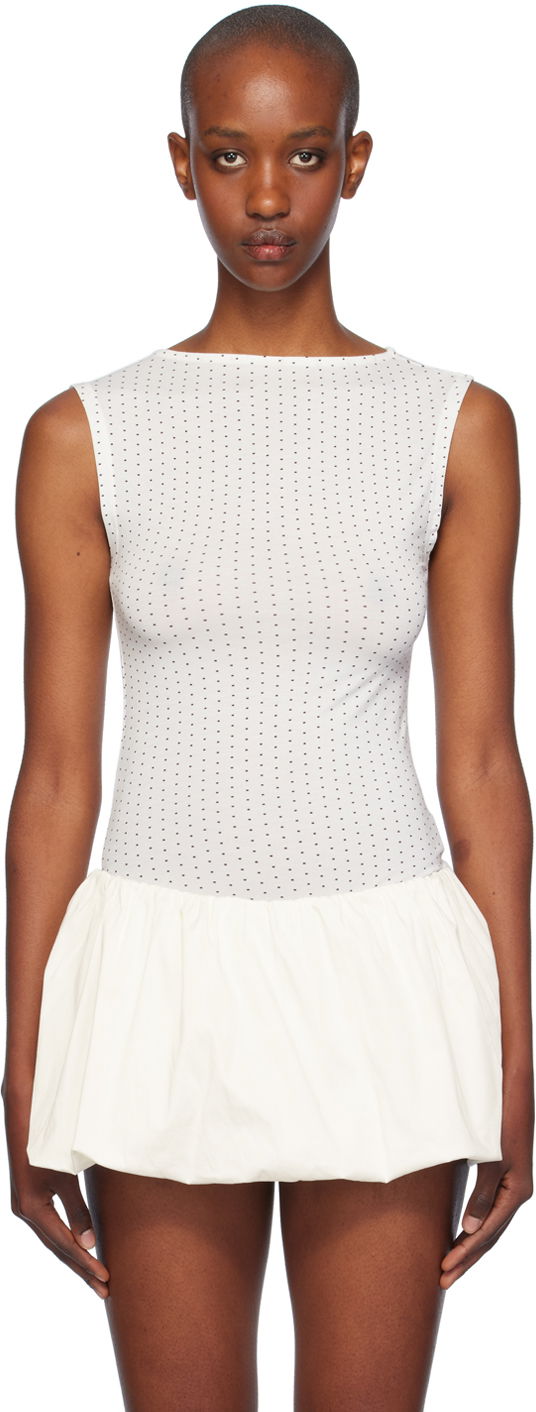 Klä Miaou Miaou Kelly Dotted Peplum Top Vit | 7185TJBBKD