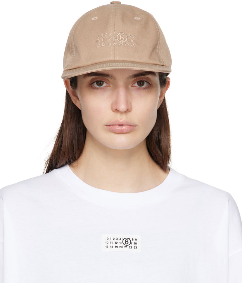 Keps Maison Margiela MM6 Numeric Signature Cap Beige | SH0TC0002 S78611