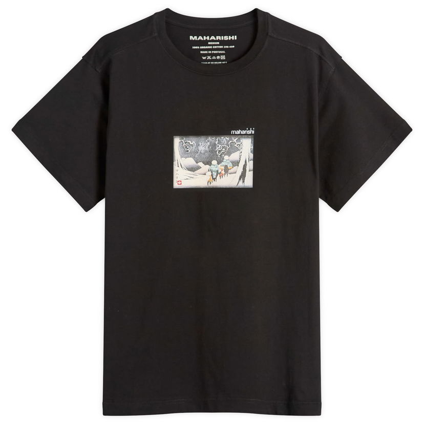 T-shirt Maharishi Travellers In Snow Graphic Tee, Size Large Svart | 2213-BLK