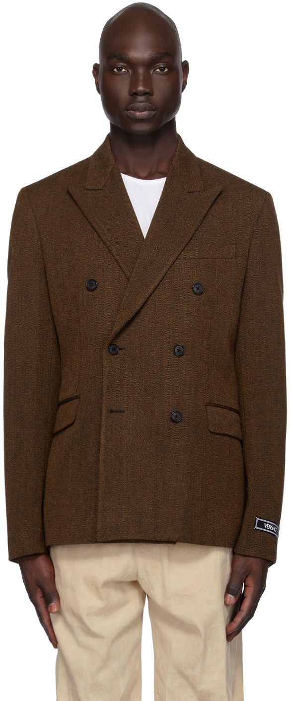 Kläder Versace Double-Breasted Blazer Brun | 1012492_1A08899, 0