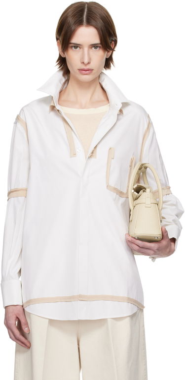 Skjorta Maison Margiela Maison Margiela Contrast Trim Shirt Vit | S51DT0018 M35391, 0