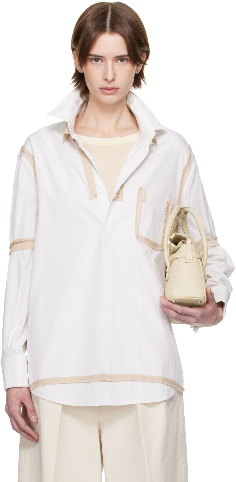 Skjorta Maison Margiela Maison Margiela Contrast Trim Shirt Vit | S51DT0018 M35391
