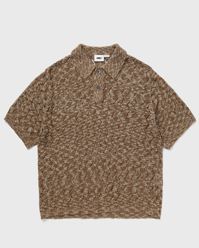 Sweater OBEY Andre Open Knit Polo Sweater Brun | 151000101-TOF
