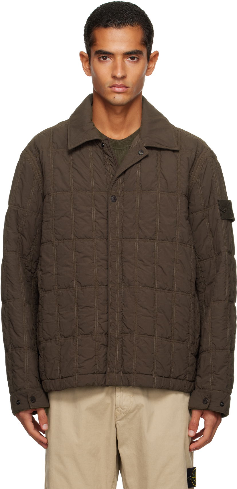 Jacka Stone Island Stone Island Nylon Smerigliato Quilted Jacket Grön | K2S15 4100099 S00F6
