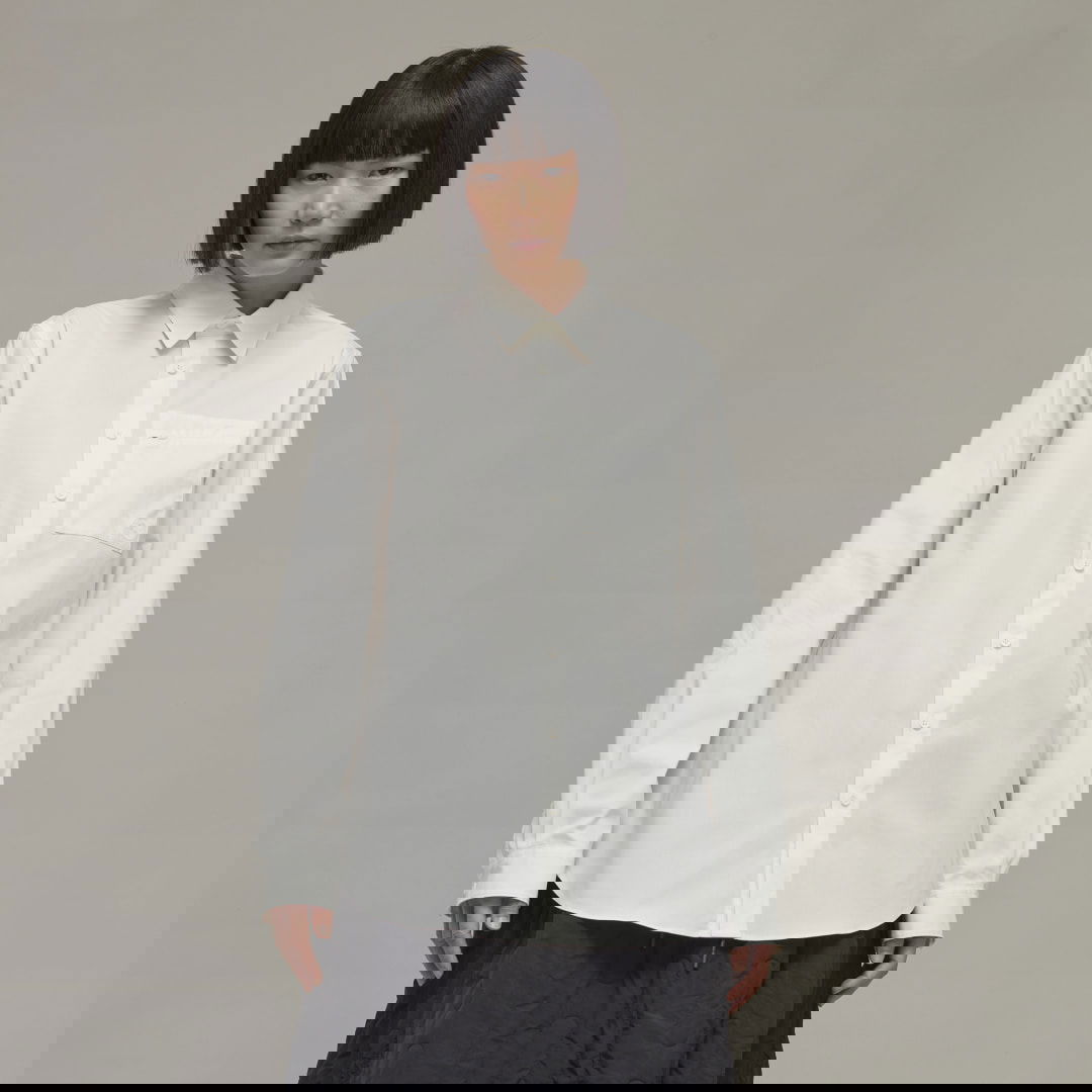 Skjorta Y-3 Classic Chest Logo Button-Down Shirt Vit | HB1696, 1