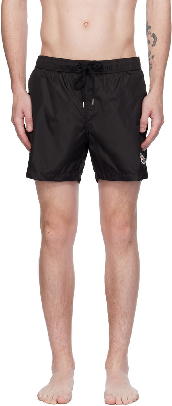 Badkläder Moncler Patch Swim Shorts Svart | J10912C0000453326