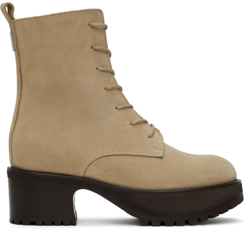 Kläder BY FAR BY FAR Cobain Suede Boots Beige | 22CRCBCAPUU