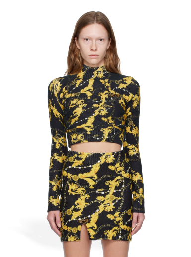 Crop top Versace Jeans Couture Chain Couture Sweater Svart | E75HAFM40_ECM34N