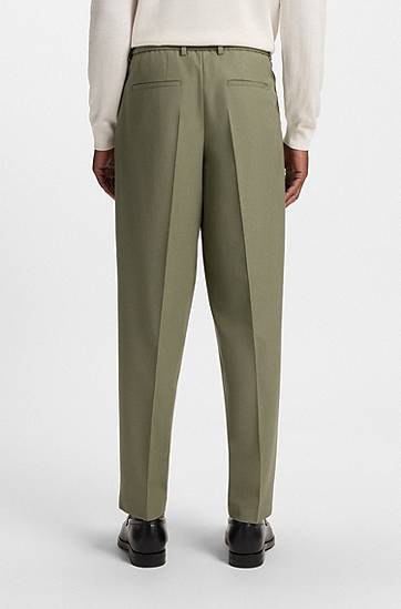 Byxor BOSS Relaxed Fit Stretch Trousers Grön | 50546294, 1
