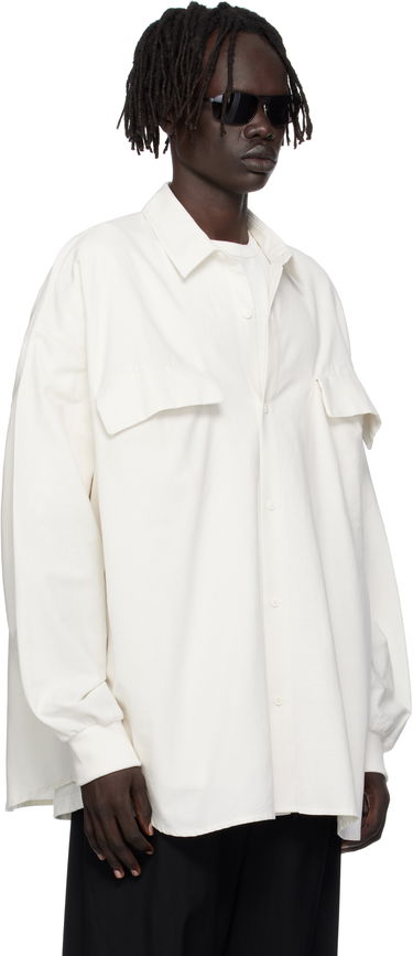 Skjorta Fear of God ESSENTIALS Long-Sleeve Oxford Shirt with Flap Pockets Vit | 186SP254424F, 1