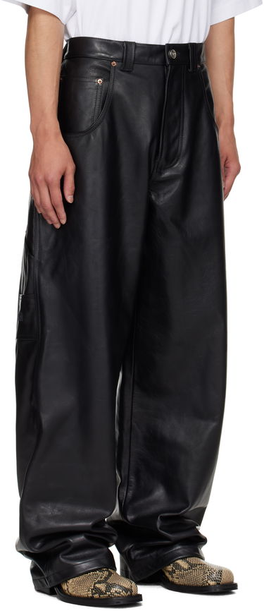 Byxor VETEMENTS VETEMENTS Hip Hop Leather Pants Svart | UH76LP250B, 1