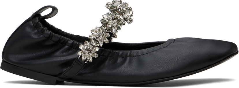 Sneakers och skor Stella McCartney Stella McCartney Elsa Crystal Flowers Ballerina Flats Svart | 810497W1IL0