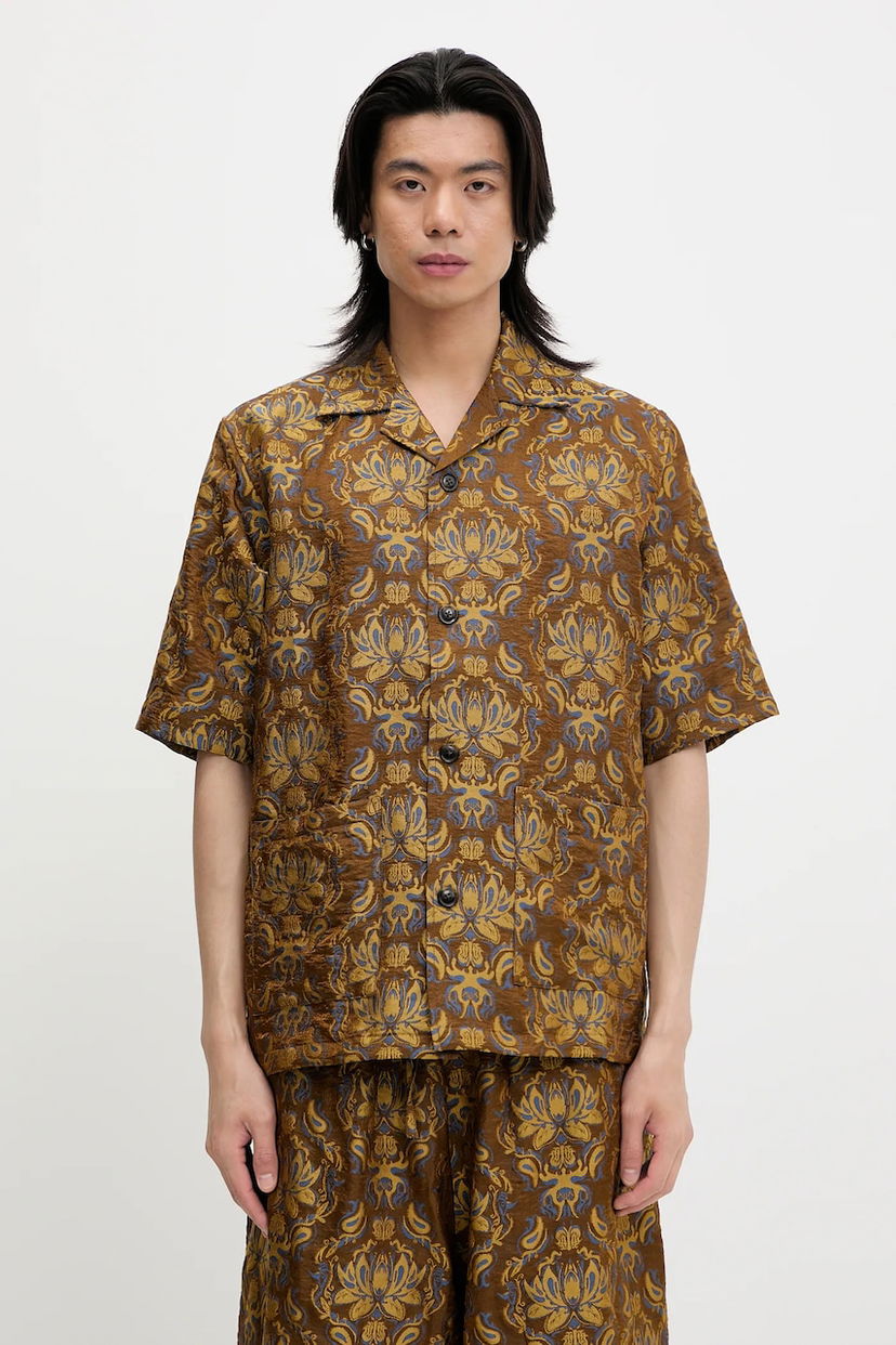 Skjorta Needles Needles x Kae Tanaka Cabana Relaxed Fit Shirt Brun | QV430