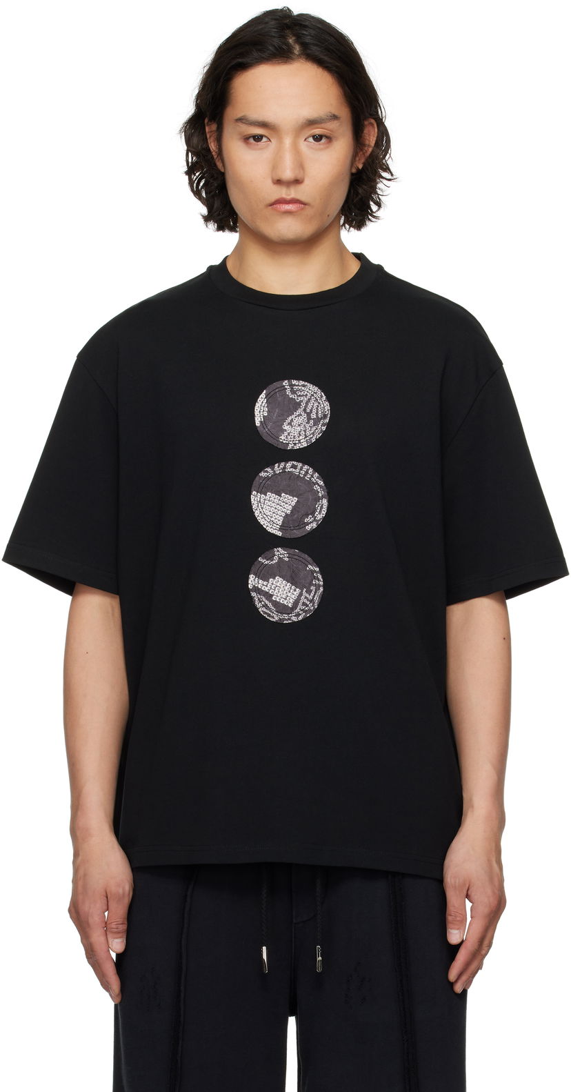 T-shirt Feng Chen Wang Feng Chen Wang Patch T-Shirt Svart | FUS19TS11