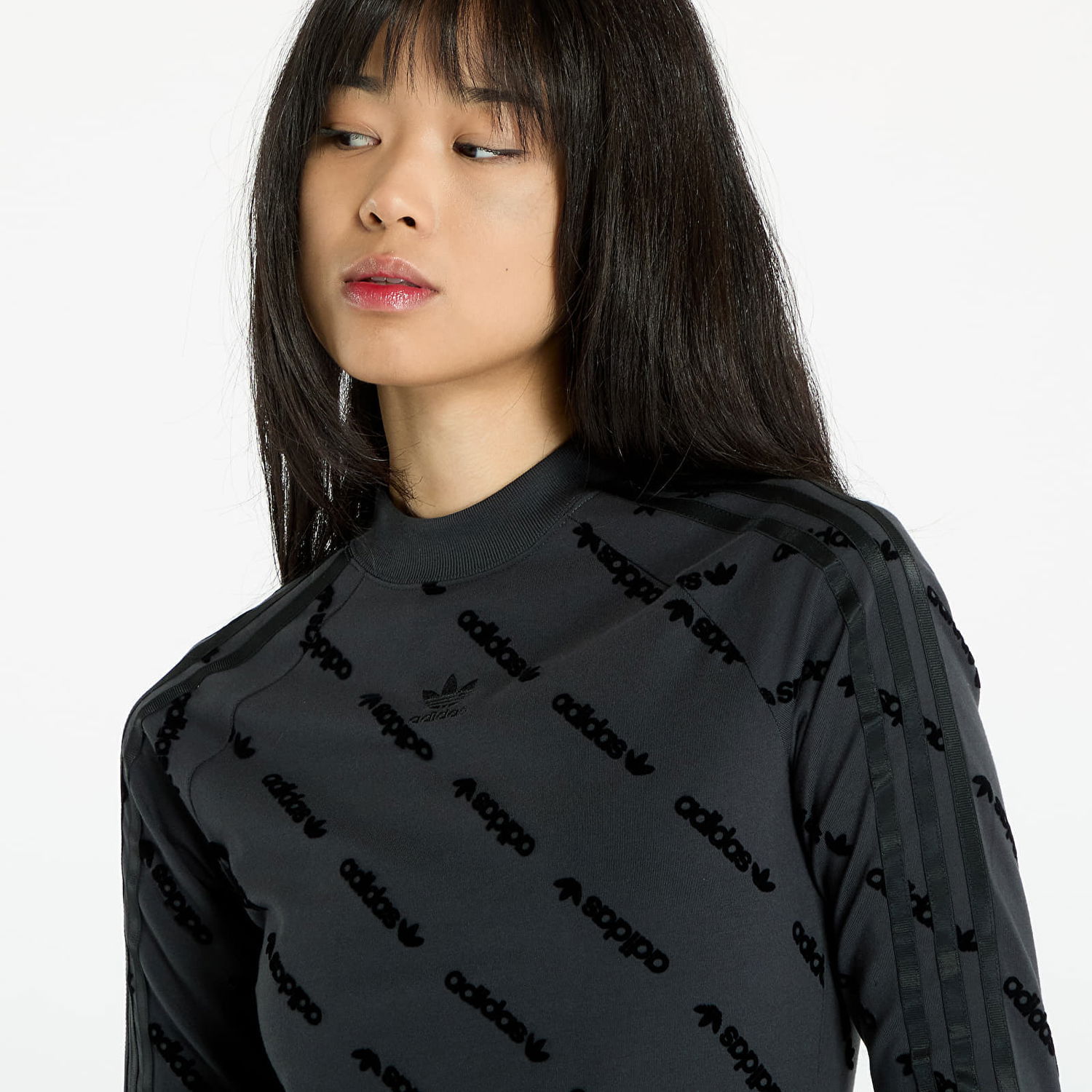 Klä adidas Originals Dress adidas Monogram Bodycon Dress Carbon S Svart | JE8358, 1