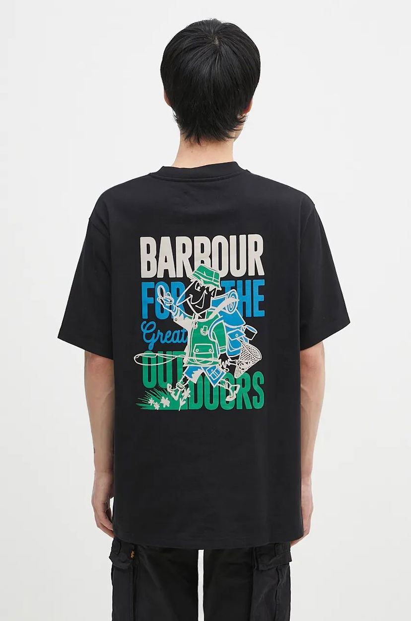 T-shirt Barbour Leonard Graphic T-Shirt With Print Svart | MTS1353