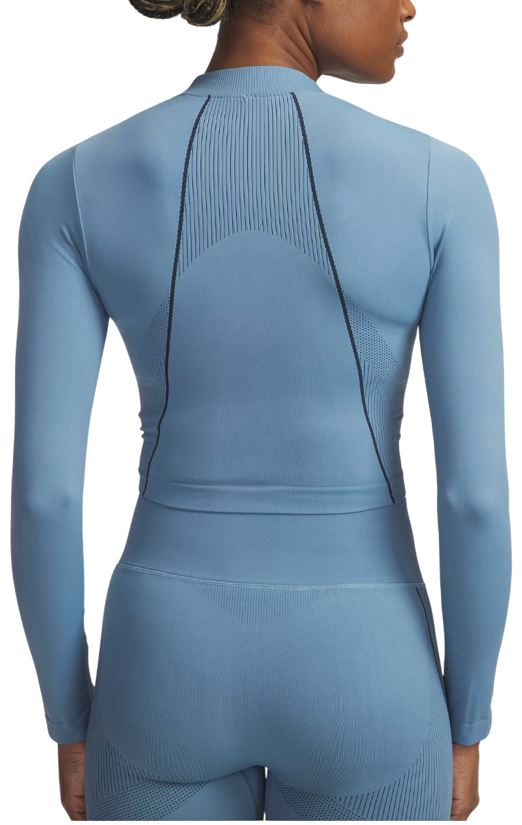 Crop top Under Armour Vanish Seamless Ribbed Mock Neck Long Sleeve Crop Top Blå | 6000645-418, 1